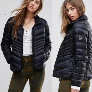 Abercrombie Fitch Black Down Insulated Puffer Jacket Packable  Padded Coat‎ XS